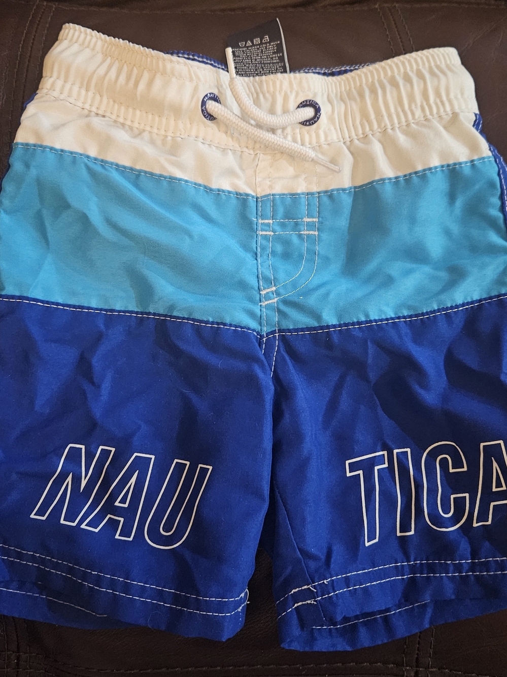Nautica Boys Colorblock Swim Shorts - Royal Blue/Turquoise/White